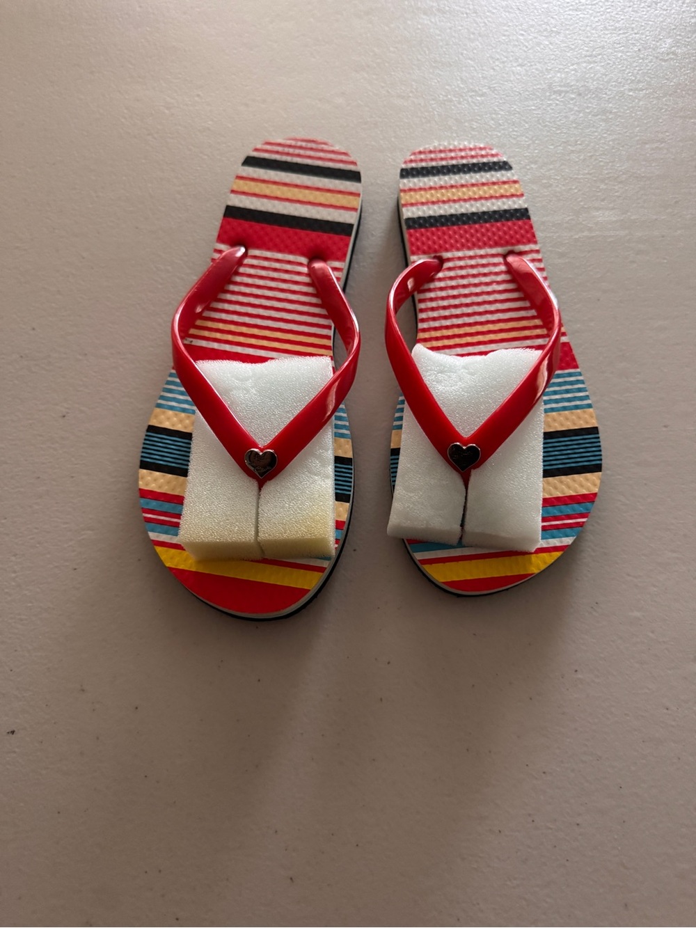 Alice and Olivia Multicolor Striped T-Strap Flip Flops - Size 36 (US 6)